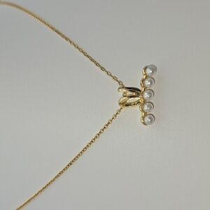 ✨2/$10✨ Faux Pearl Pendant Gold Tone Necklace Chain New